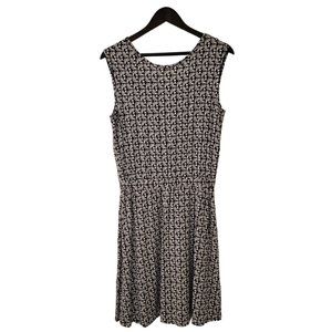 Athleta Dress Small Black Gray Geometric Print Sleeveless Gym Crisscross NWOT